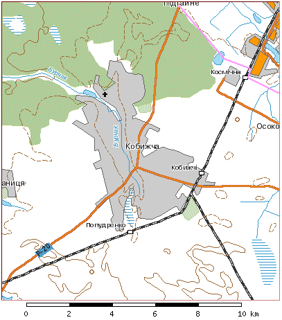 Карта села Кобижча